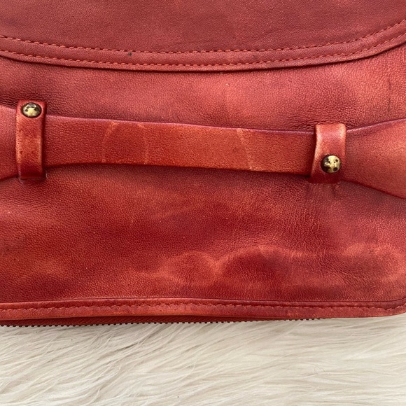 Free People We The Free Red Traveler Zip Around Leather Wallet Clutch - Picture 12 of 12